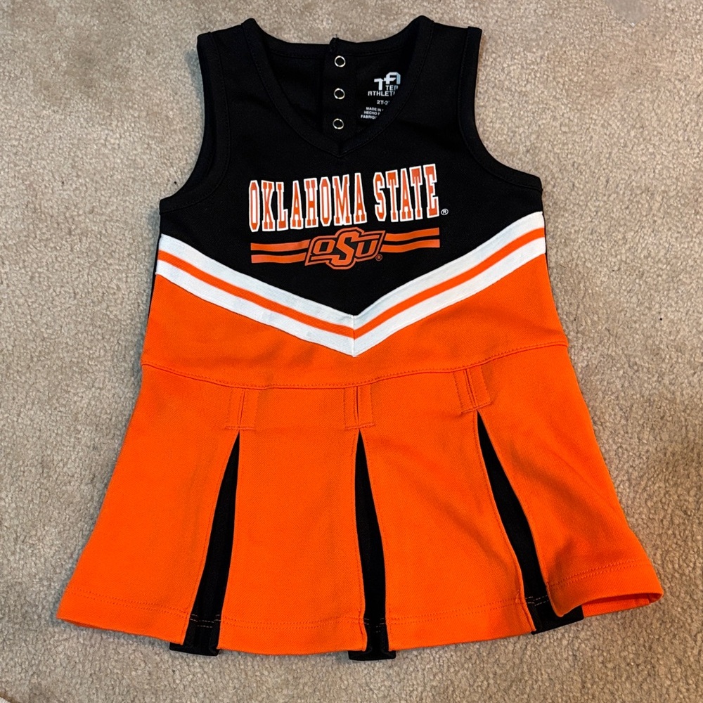Oklahoma State Kids Cheer Dress - Black and Orange